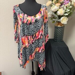 Sole Dione Studio USA Animal Print Tunic Top - Size Small